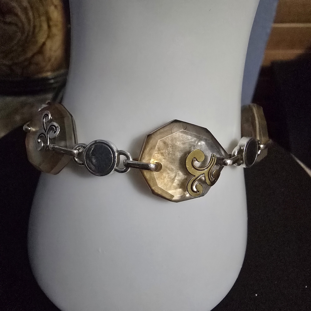 Brighton Iridescent Shell Silver Plated Resin Bracelet - Picture 5 of 8